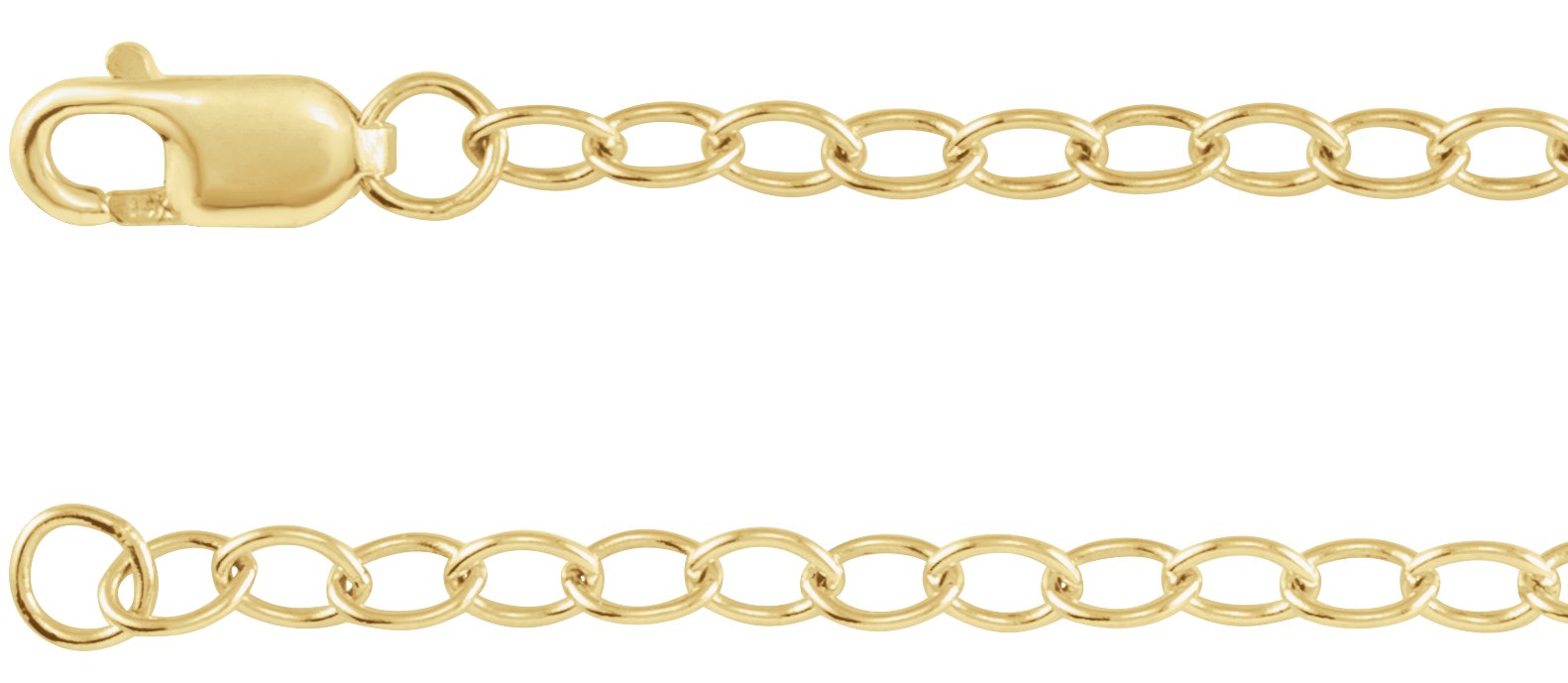 14K Yellow 2.5 mm Cable 16 Chain