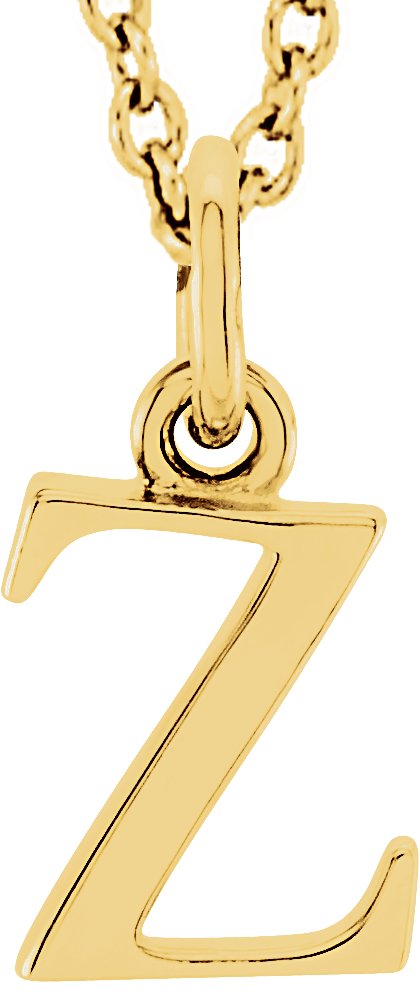 14K Yellow Lowercase Initial z 16" Necklace