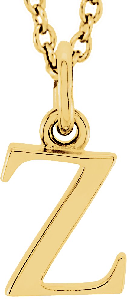 14K Yellow Lowercase Initial z 16 inch Necklace Ref 7017029