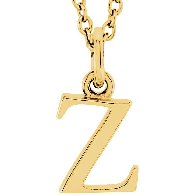14K Yellow Lowercase Initial z 16" Necklace