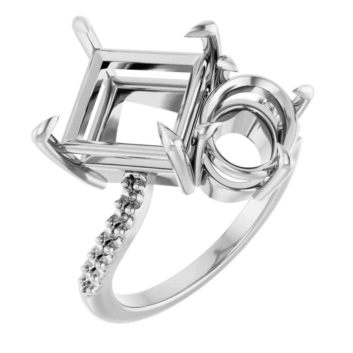 Two-Stone Bypass Engagement Ring