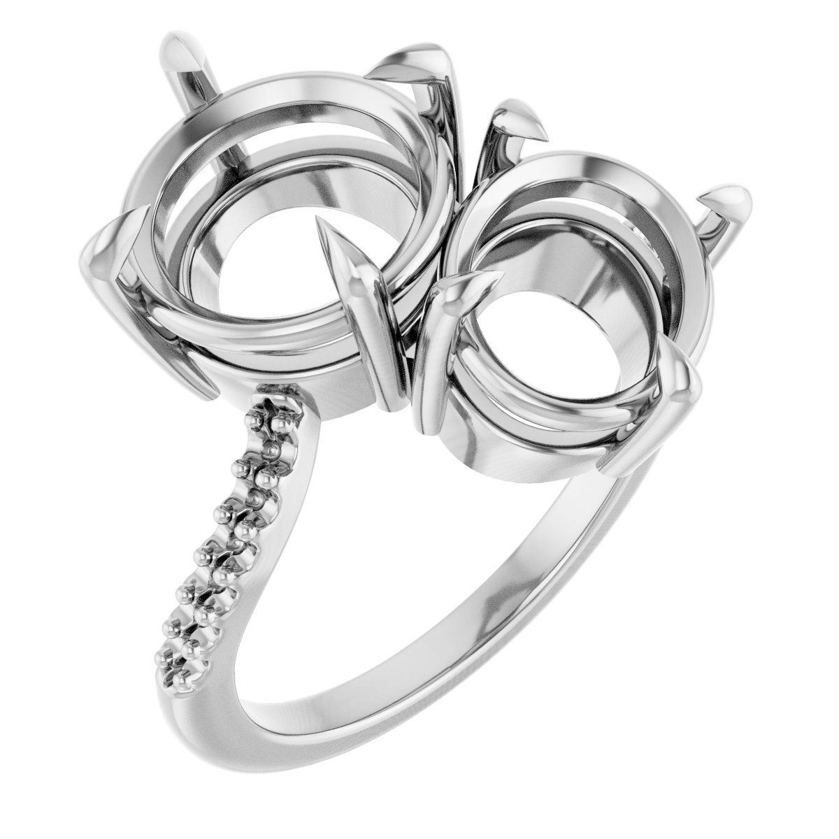 Two-Stone Bypass Engagement Ring