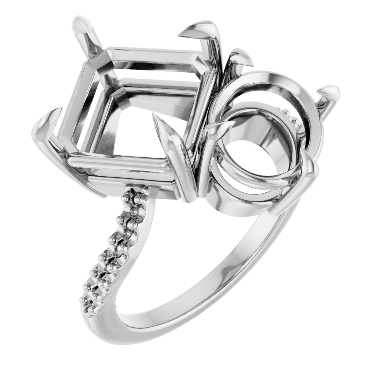 Two-Stone Bypass Engagement Ring