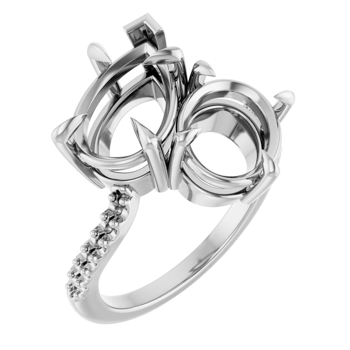 Two-Stone Bypass Engagement Ring