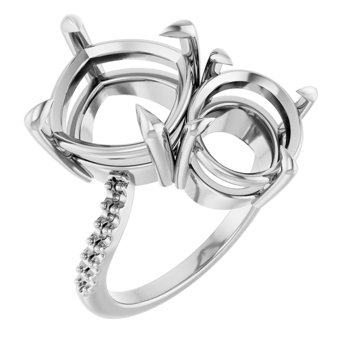 Two-Stone Bypass Engagement Ring