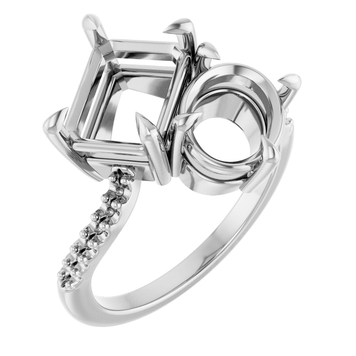 Two-Stone Bypass Engagement Ring