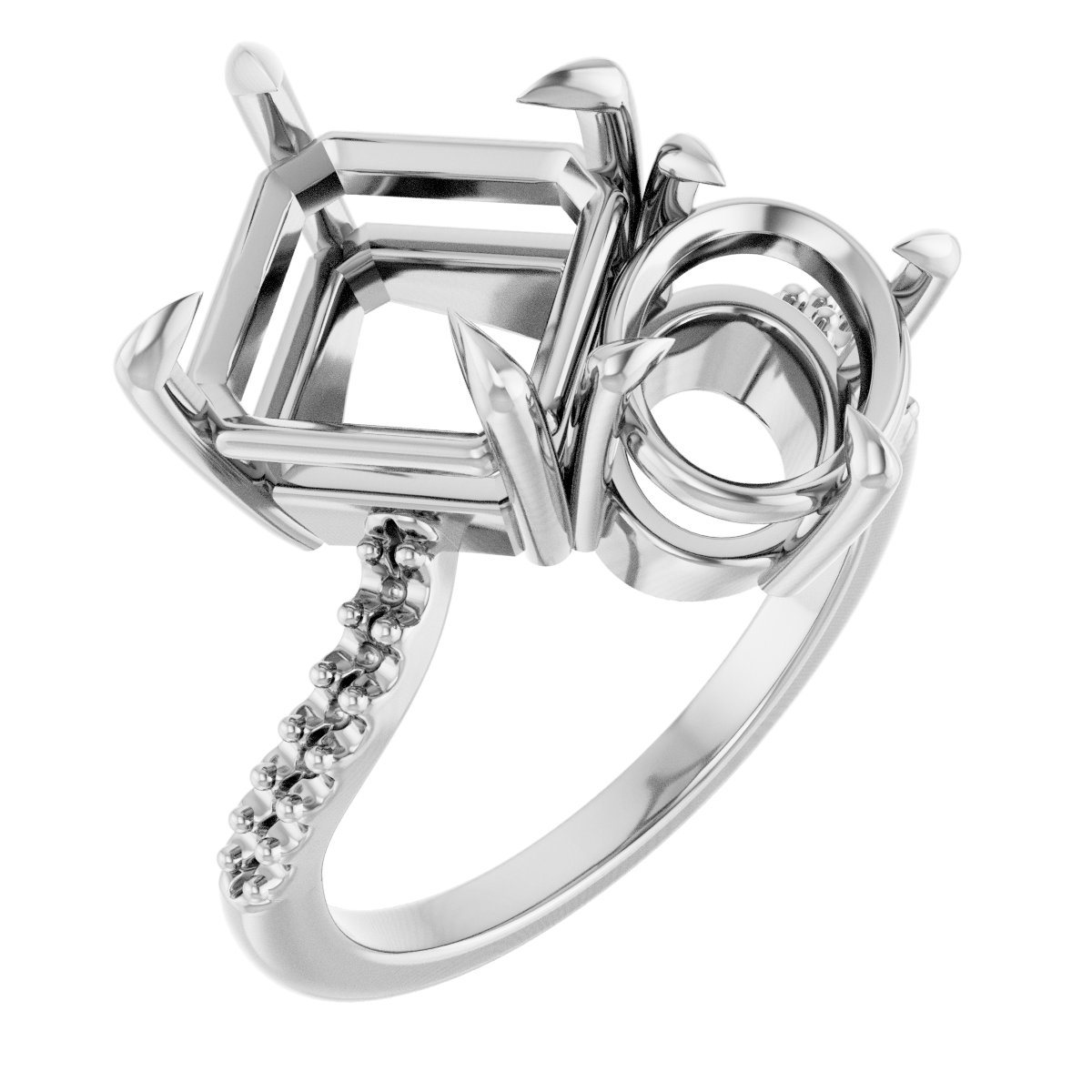 Two-Stone Bypass Engagement Ring
