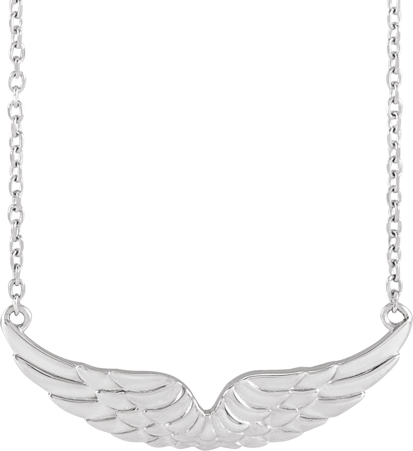 14K White Angel Wings 18" Necklace