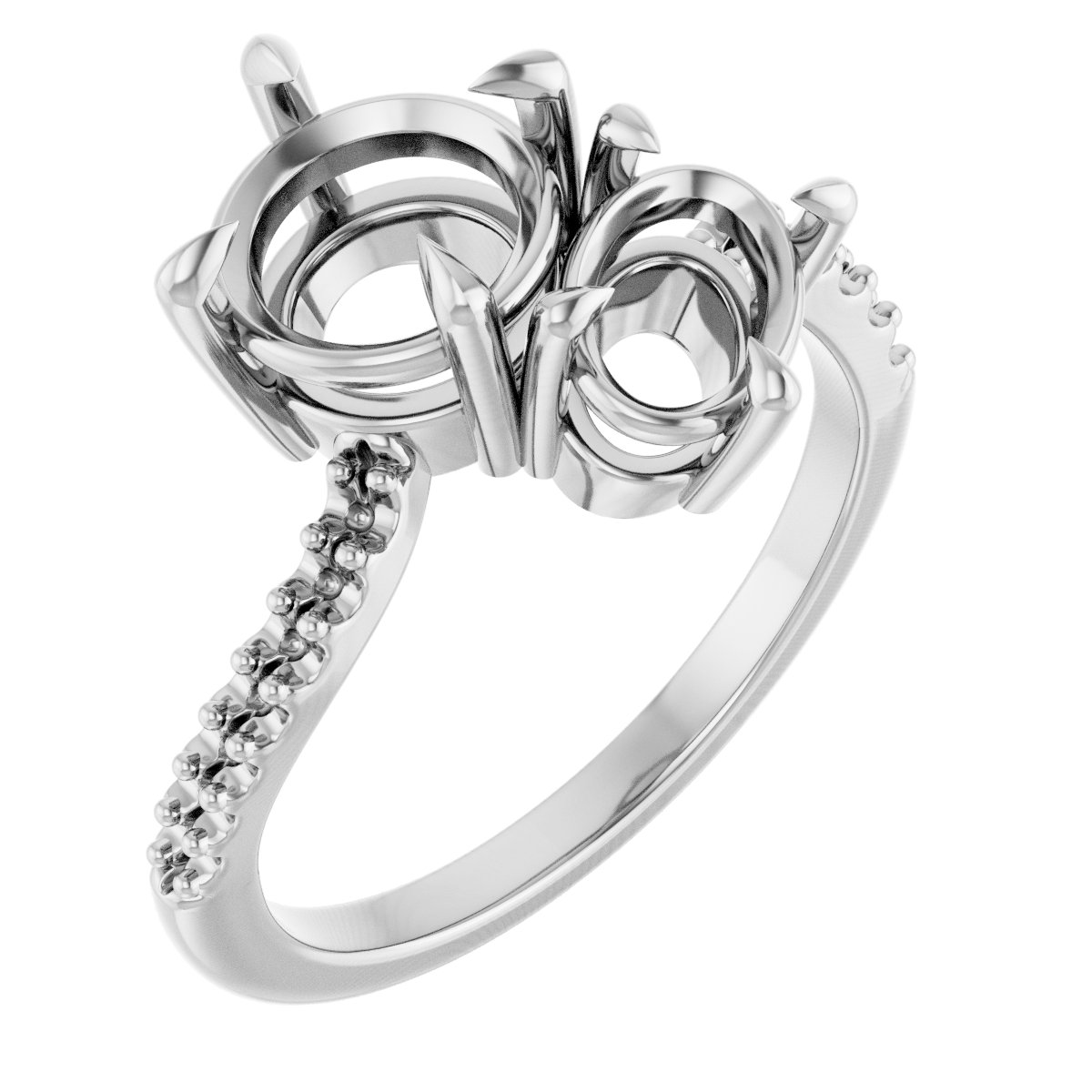 Two-Stone Bypass Engagement Ring