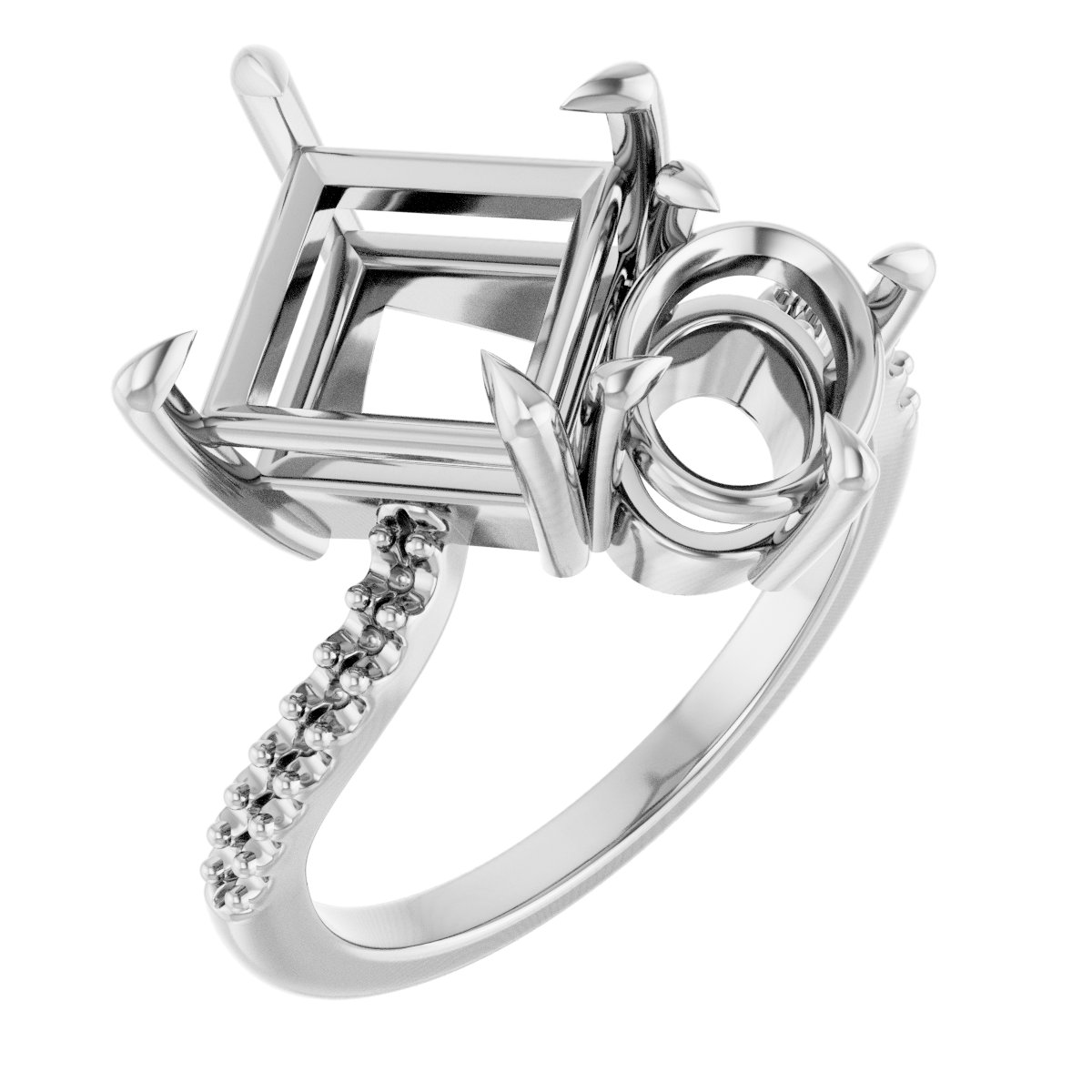 Two-Stone Bypass Engagement Ring