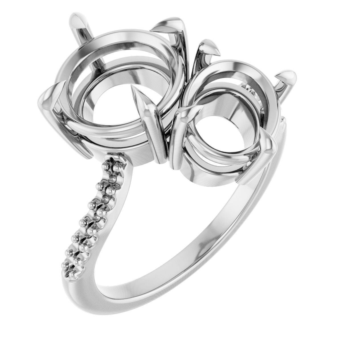 Two-Stone Bypass Engagement Ring