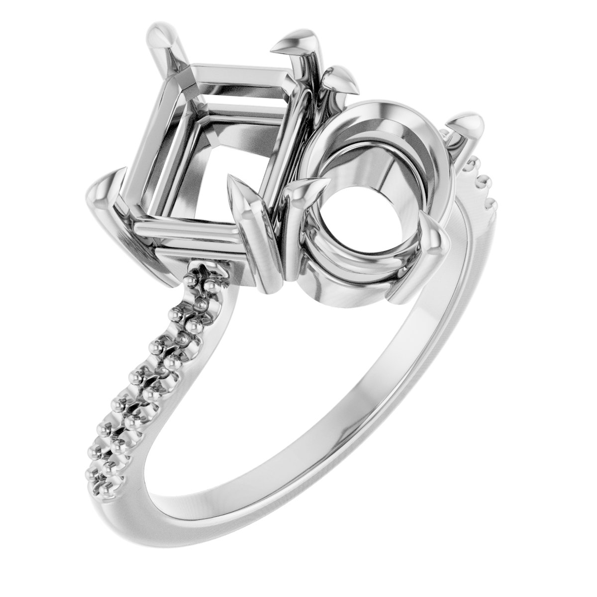 Two-Stone Bypass Engagement Ring