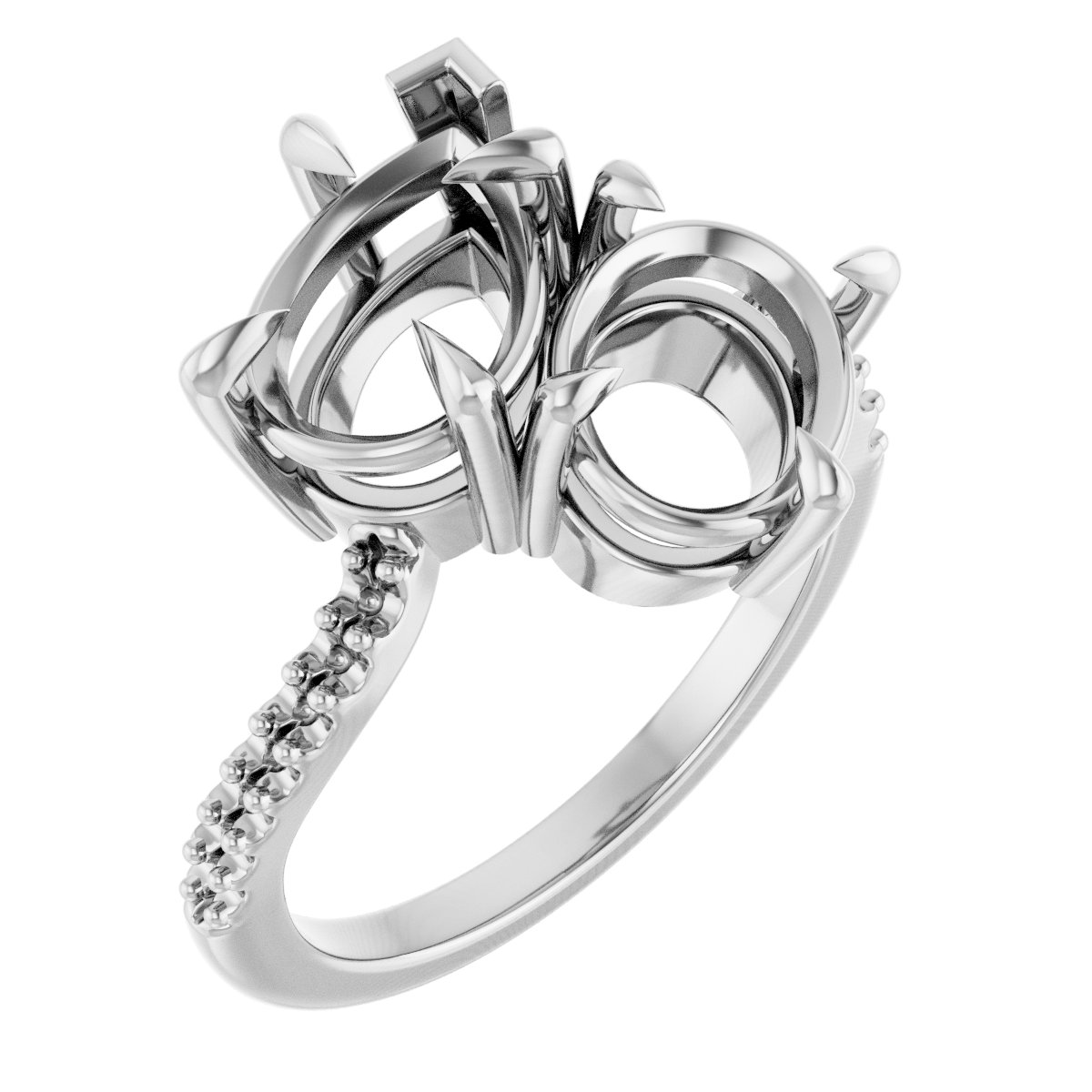 Two-Stone Bypass Engagement Ring