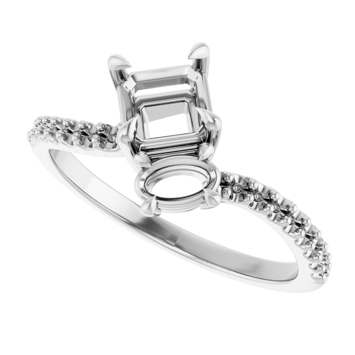 6x4 mm Oval Engagement Ring Mounting view 5