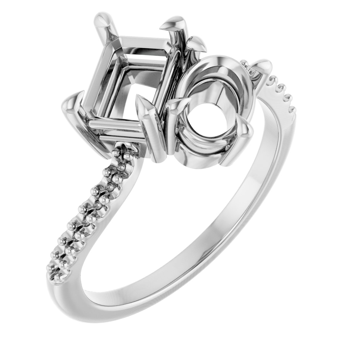 Two-Stone Bypass Engagement Ring