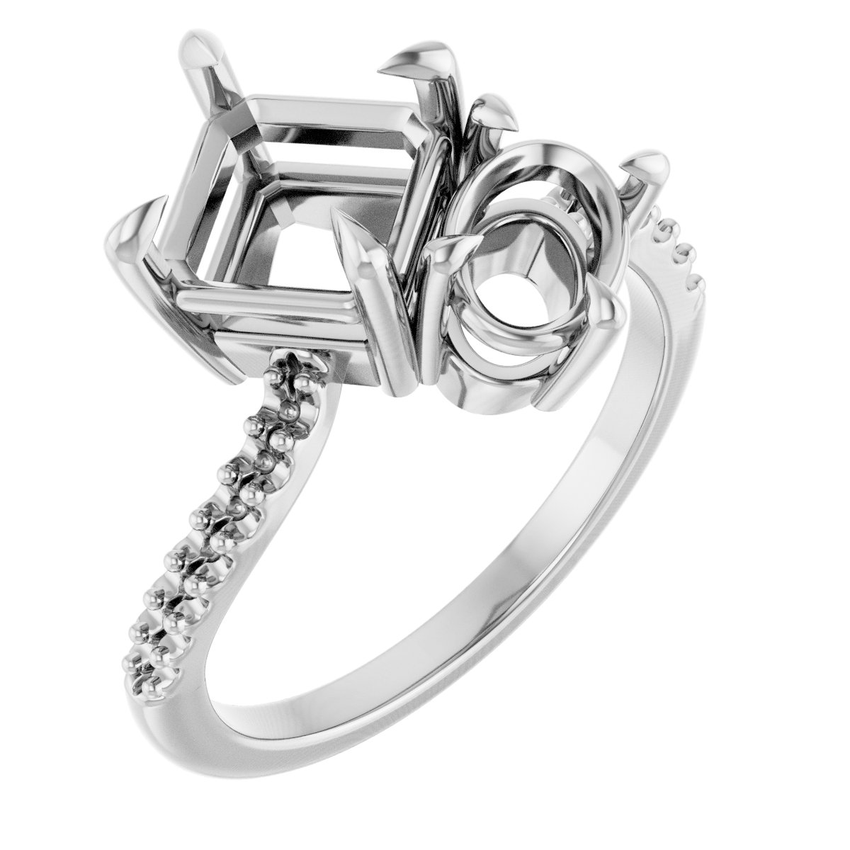 Two-Stone Bypass Engagement Ring