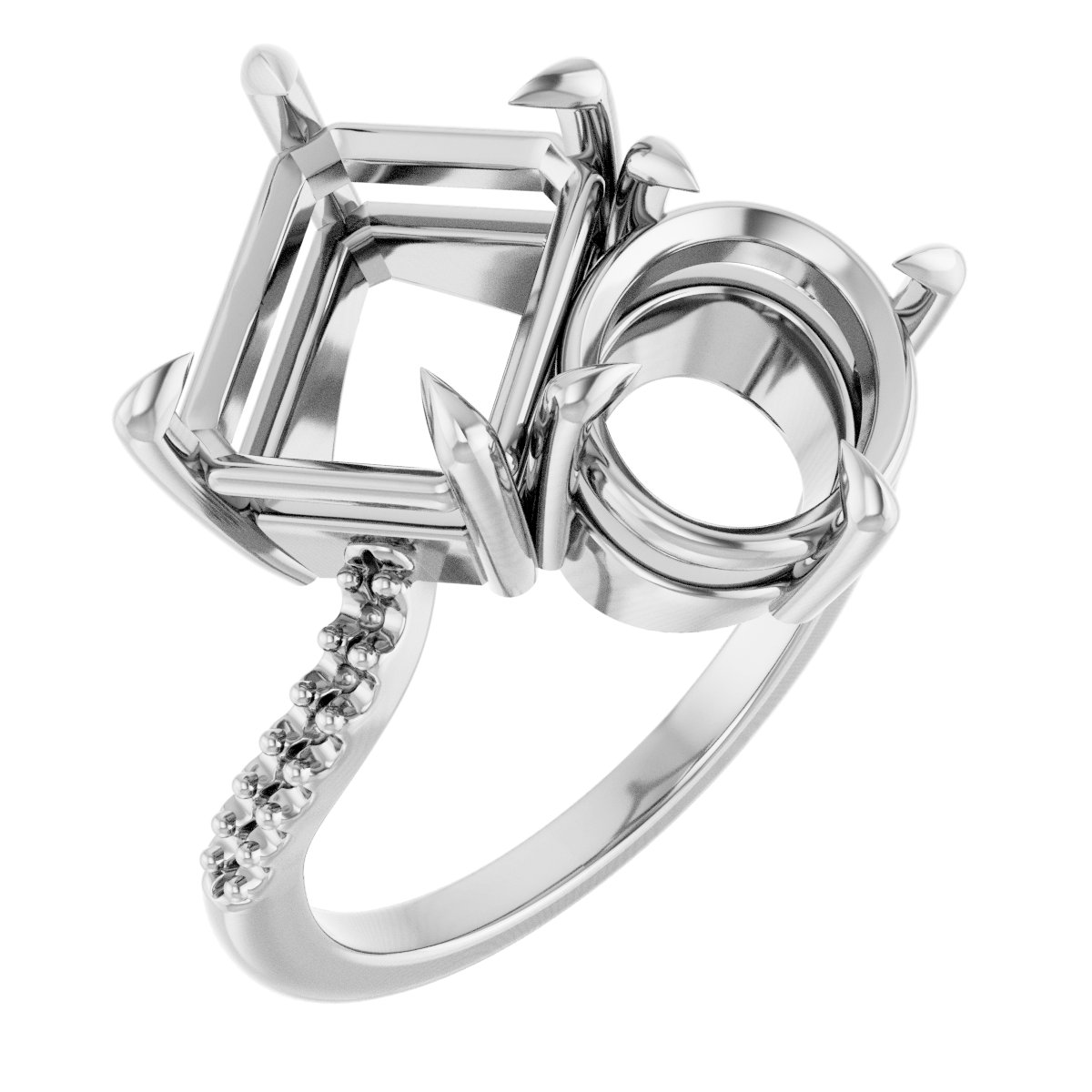 Two-Stone Bypass Engagement Ring