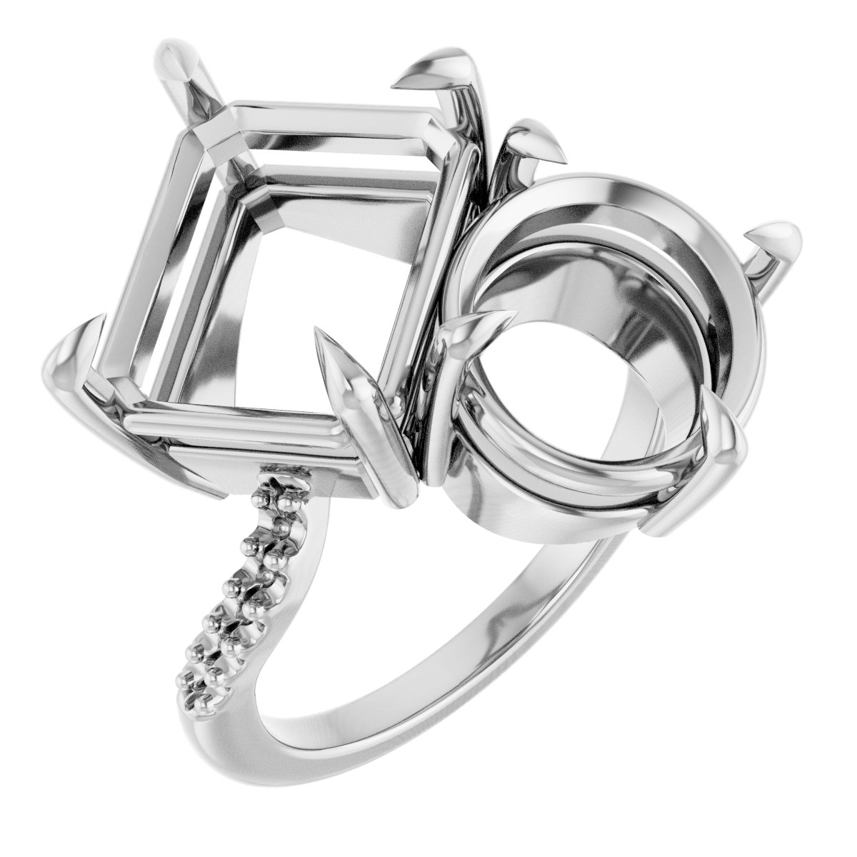 Two-Stone Bypass Engagement Ring