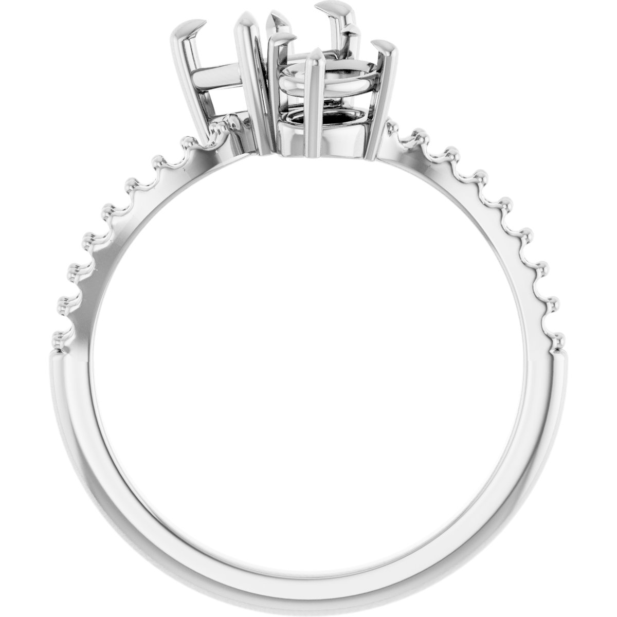 6x4 mm Oval Engagement Ring Mounting view 2