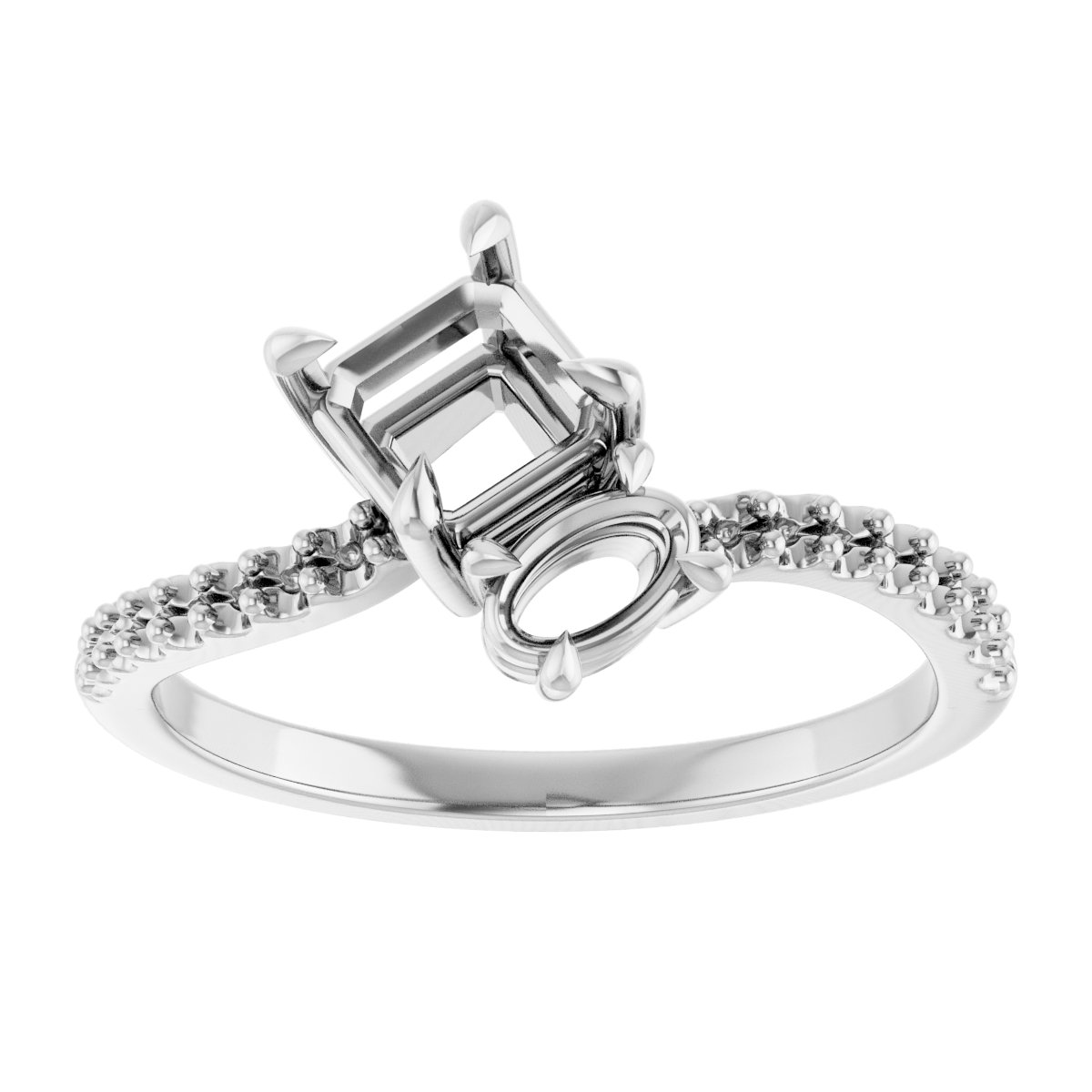 6x4 mm Oval Engagement Ring Mounting view 3