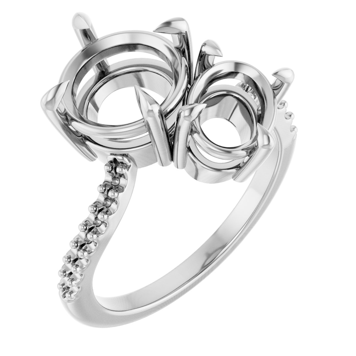Two-Stone Bypass Engagement Ring