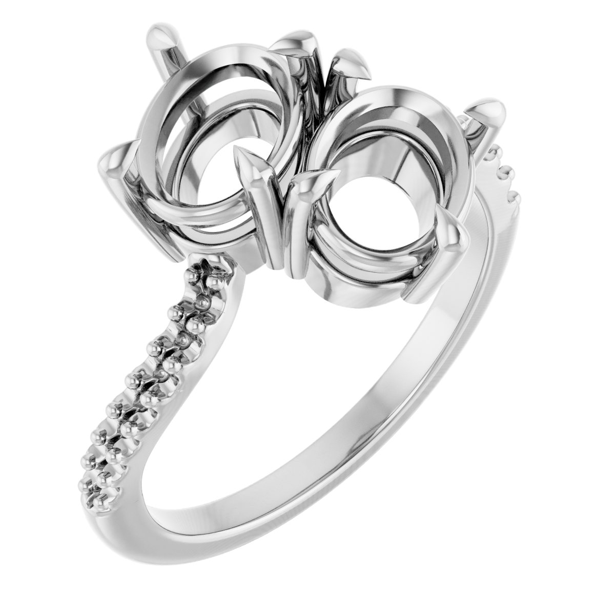 Two-Stone Bypass Engagement Ring