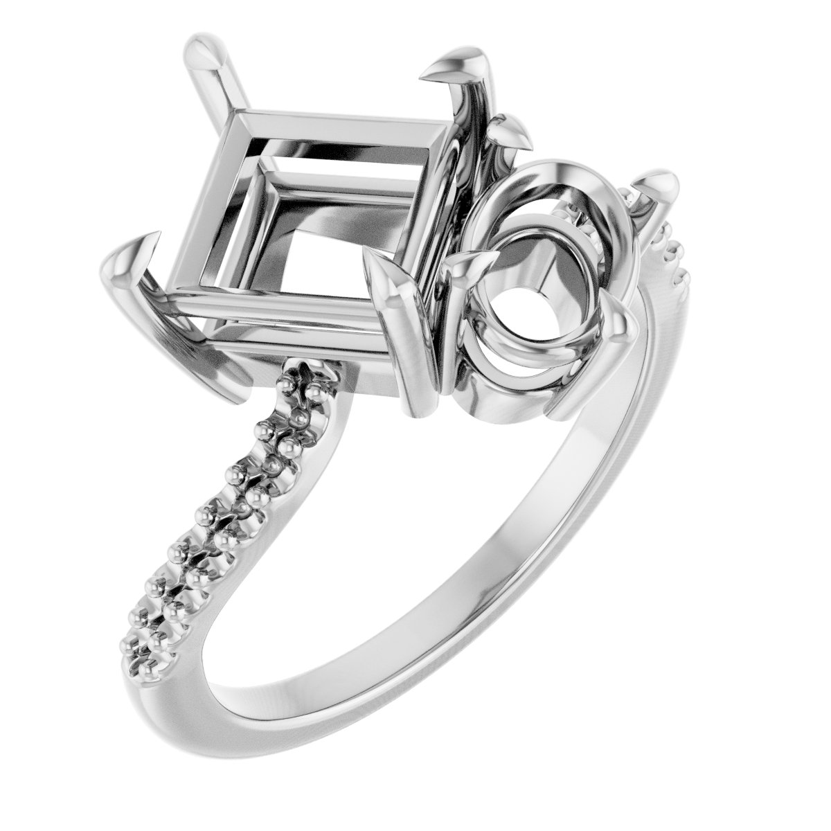 Two-Stone Bypass Engagement Ring