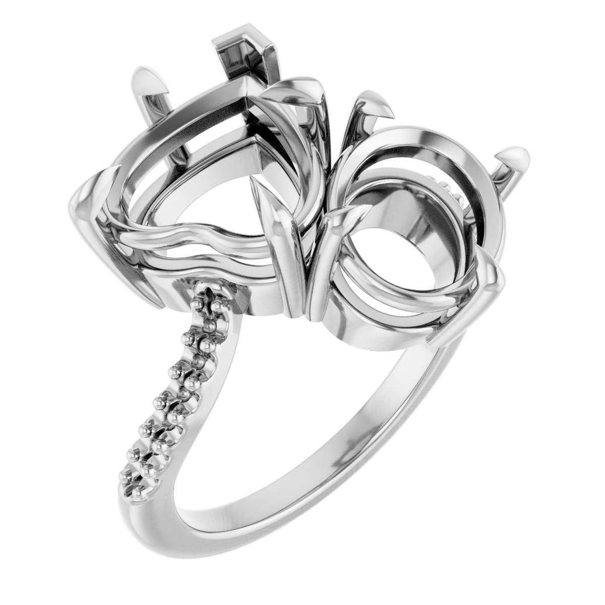 Two-Stone Bypass Engagement Ring