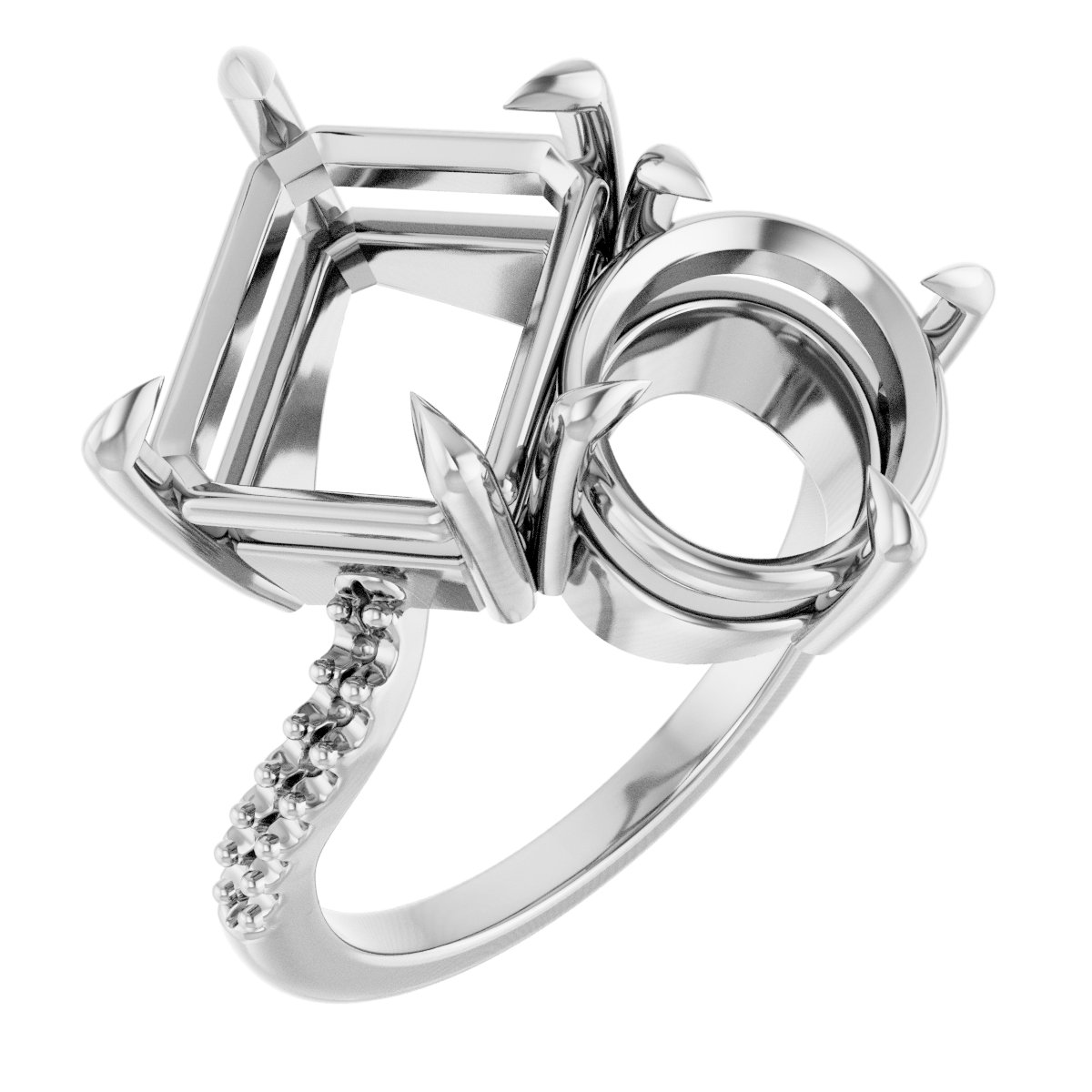 Two-Stone Bypass Engagement Ring