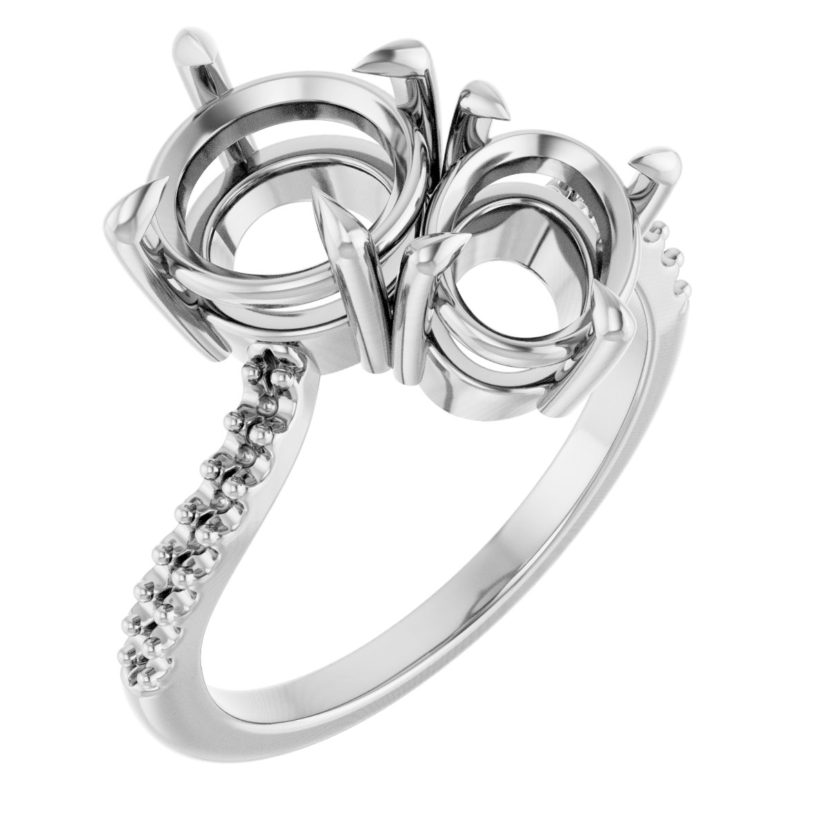 Two-Stone Bypass Engagement Ring