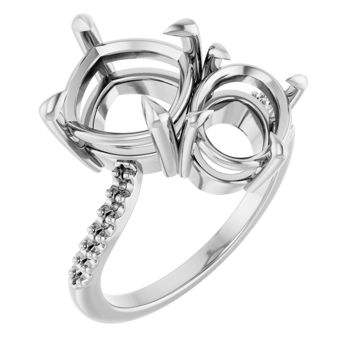 Two-Stone Bypass Engagement Ring