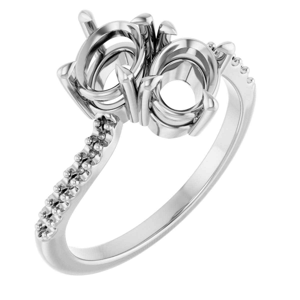 Two-Stone Bypass Engagement Ring