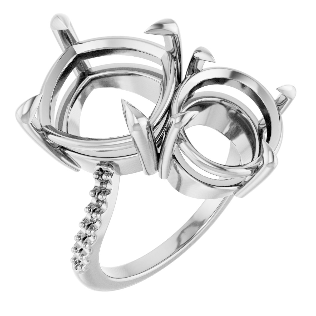 Two-Stone Bypass Engagement Ring