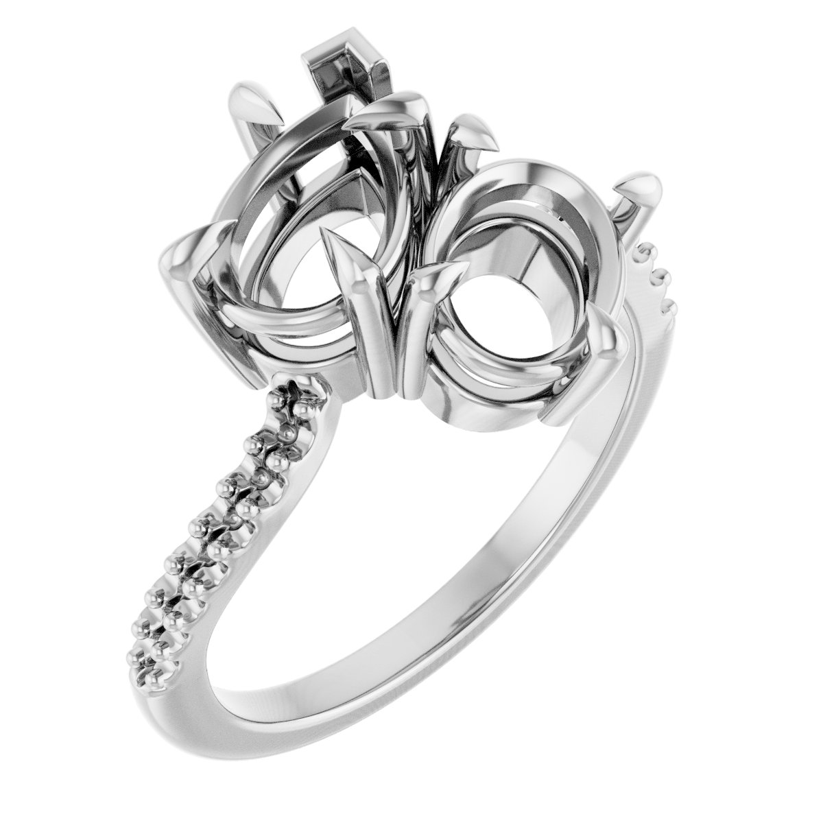 Two-Stone Bypass Engagement Ring
