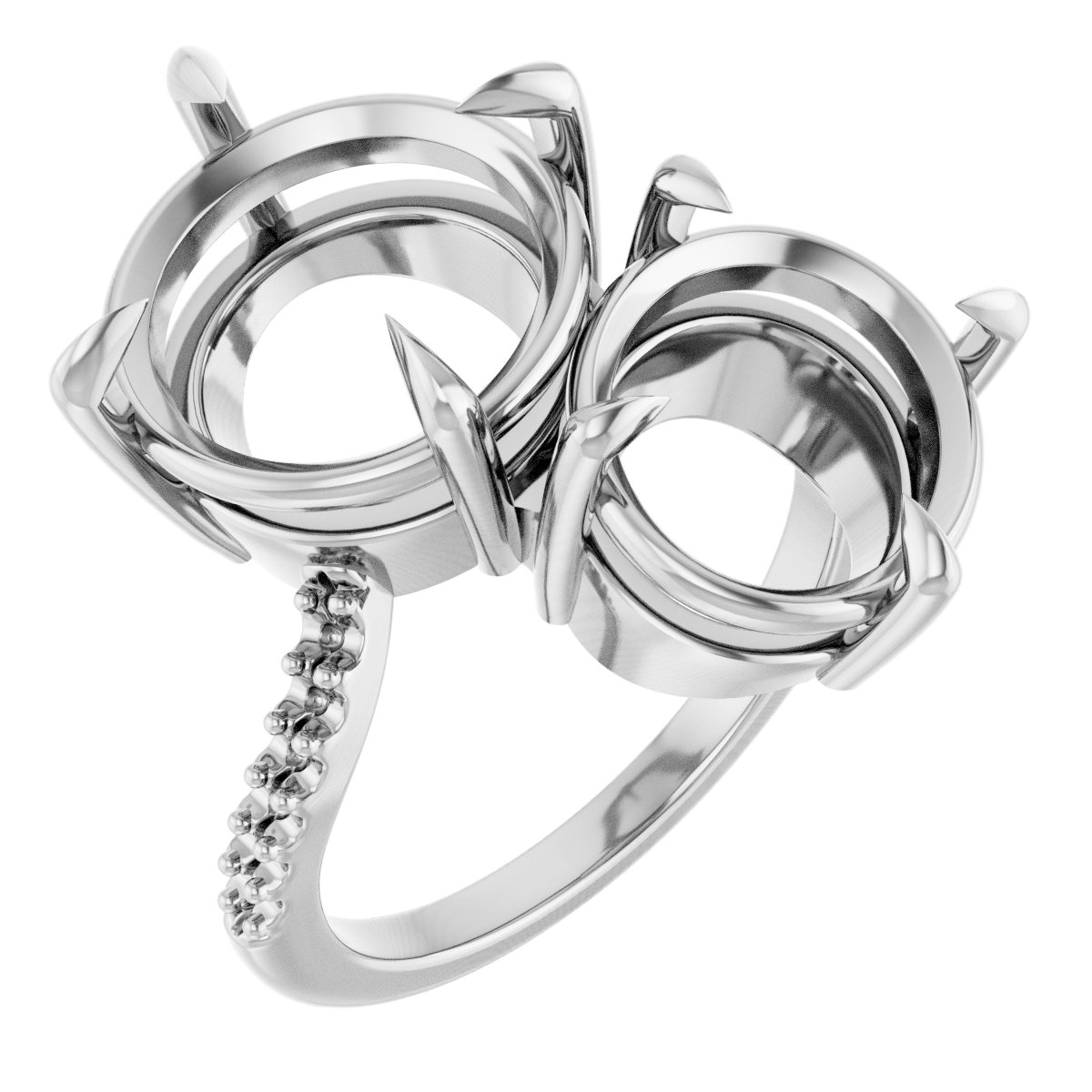Two-Stone Bypass Engagement Ring