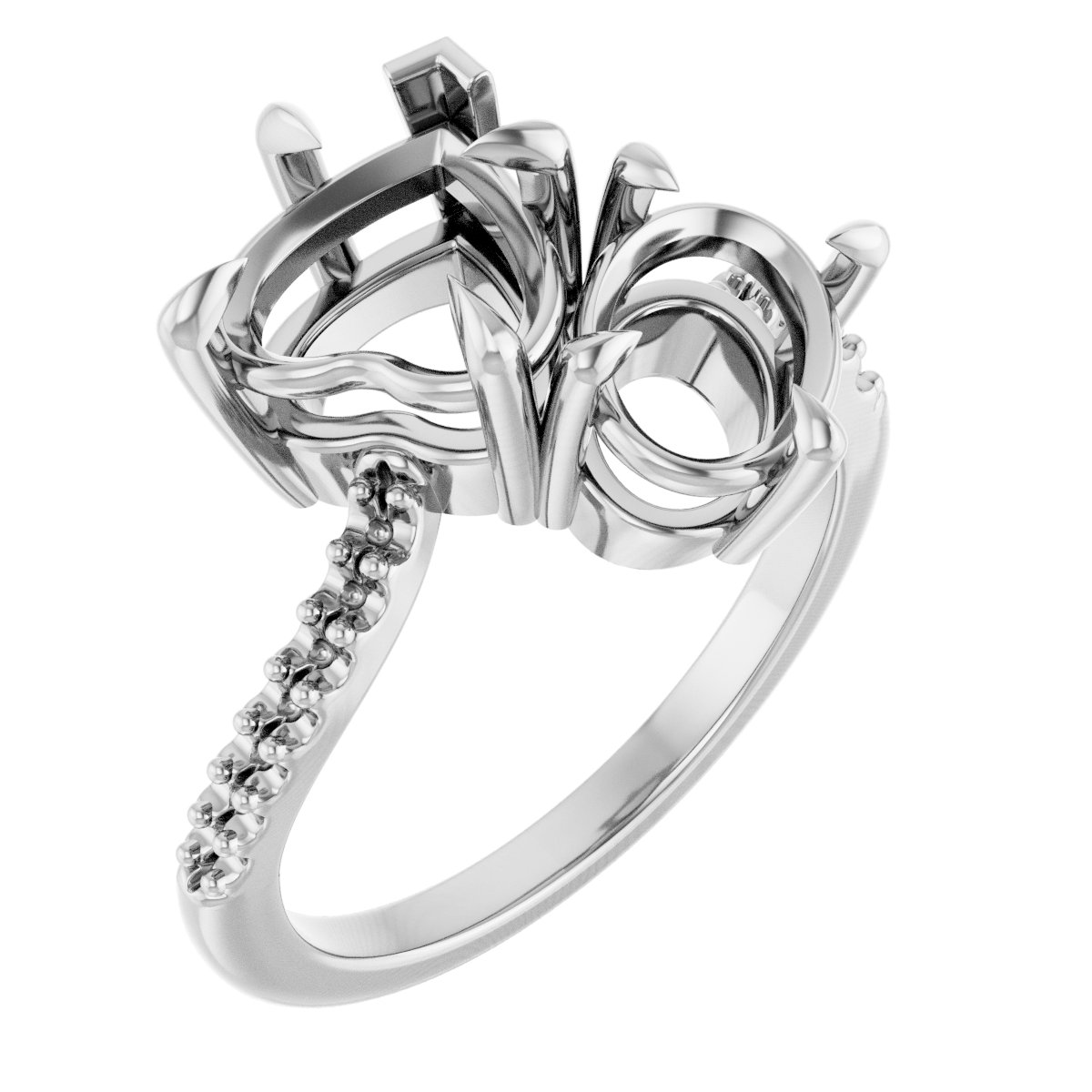 Two-Stone Bypass Engagement Ring