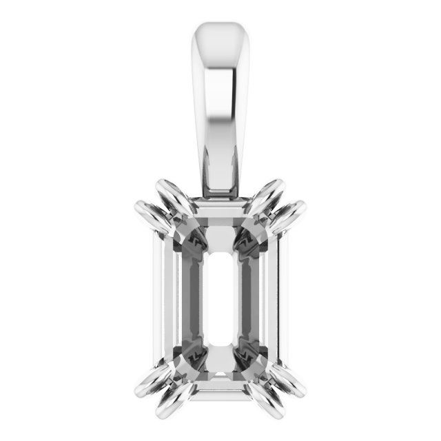 Emerald 4-Prong Double-Claw Pendant