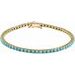 14K Yellow Natural Turquoise Line 7 1/2