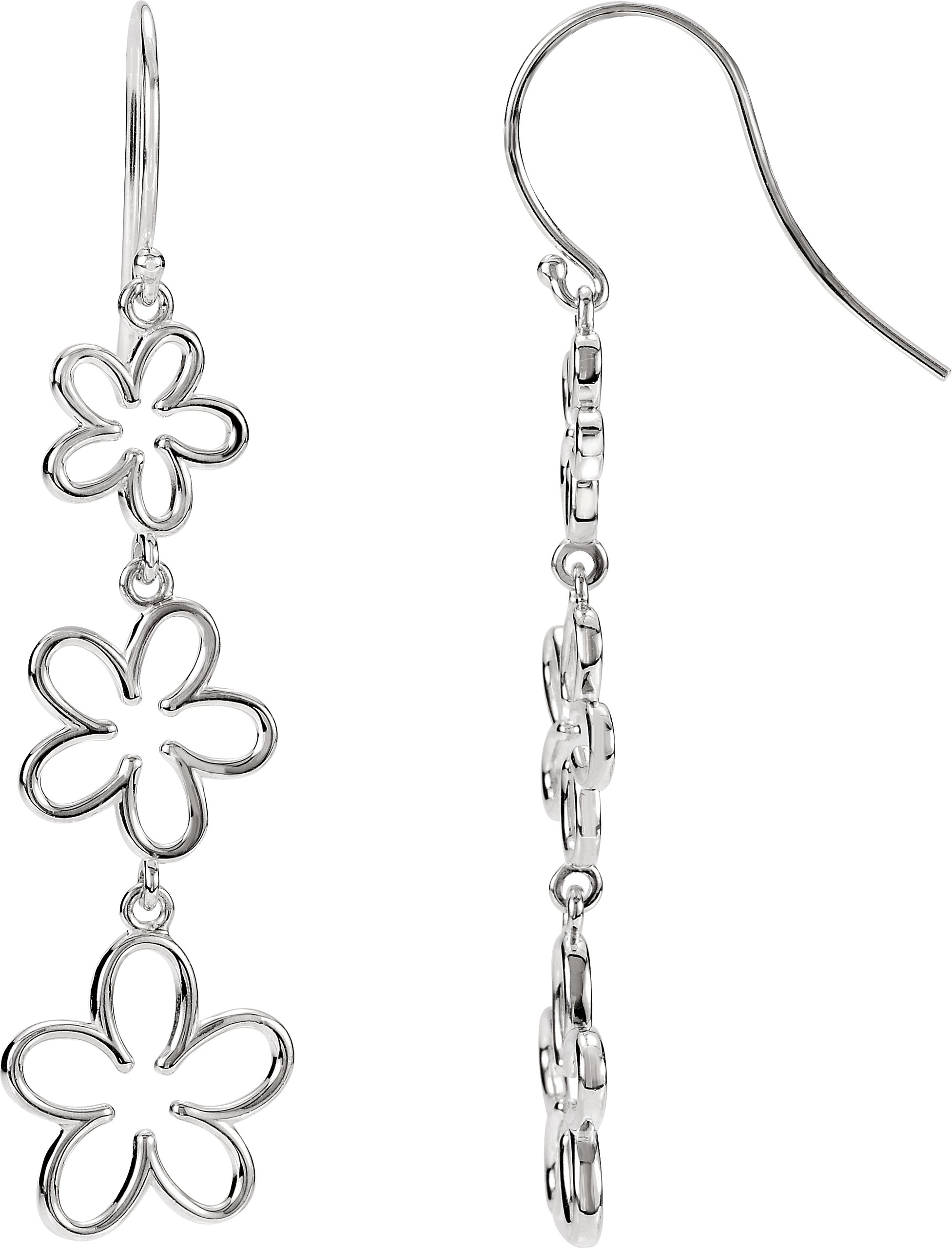 Sterling Silver Flower Dangle Earring