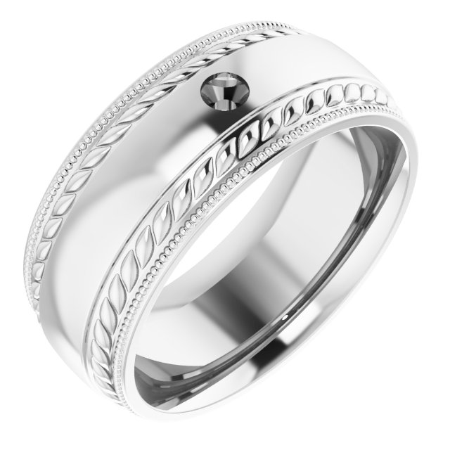Accented Milgrain & Rope Stepped-Edge Comfort-Fit European-Style Band