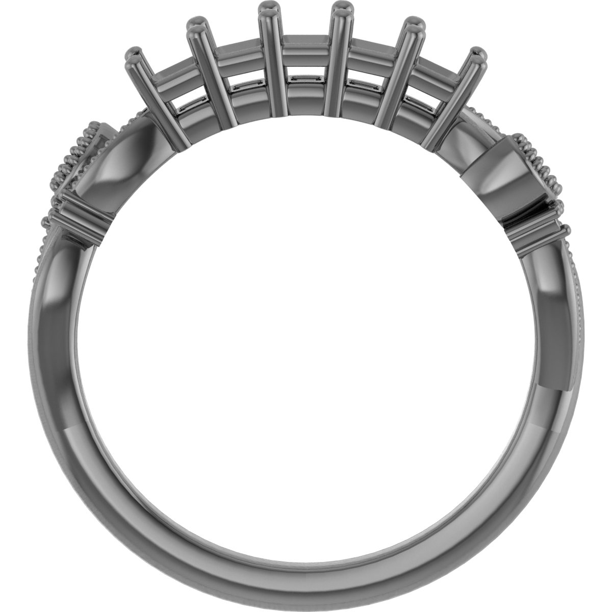 6x4 mm Oval Anniversary Band Mounting view 2