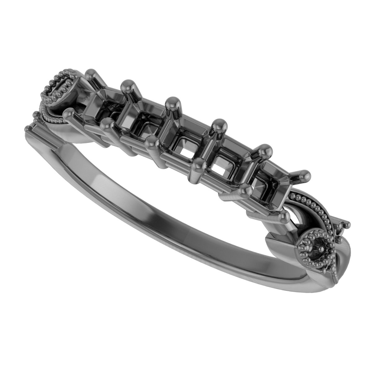 6x4 mm Oval Anniversary Band Mounting view 5