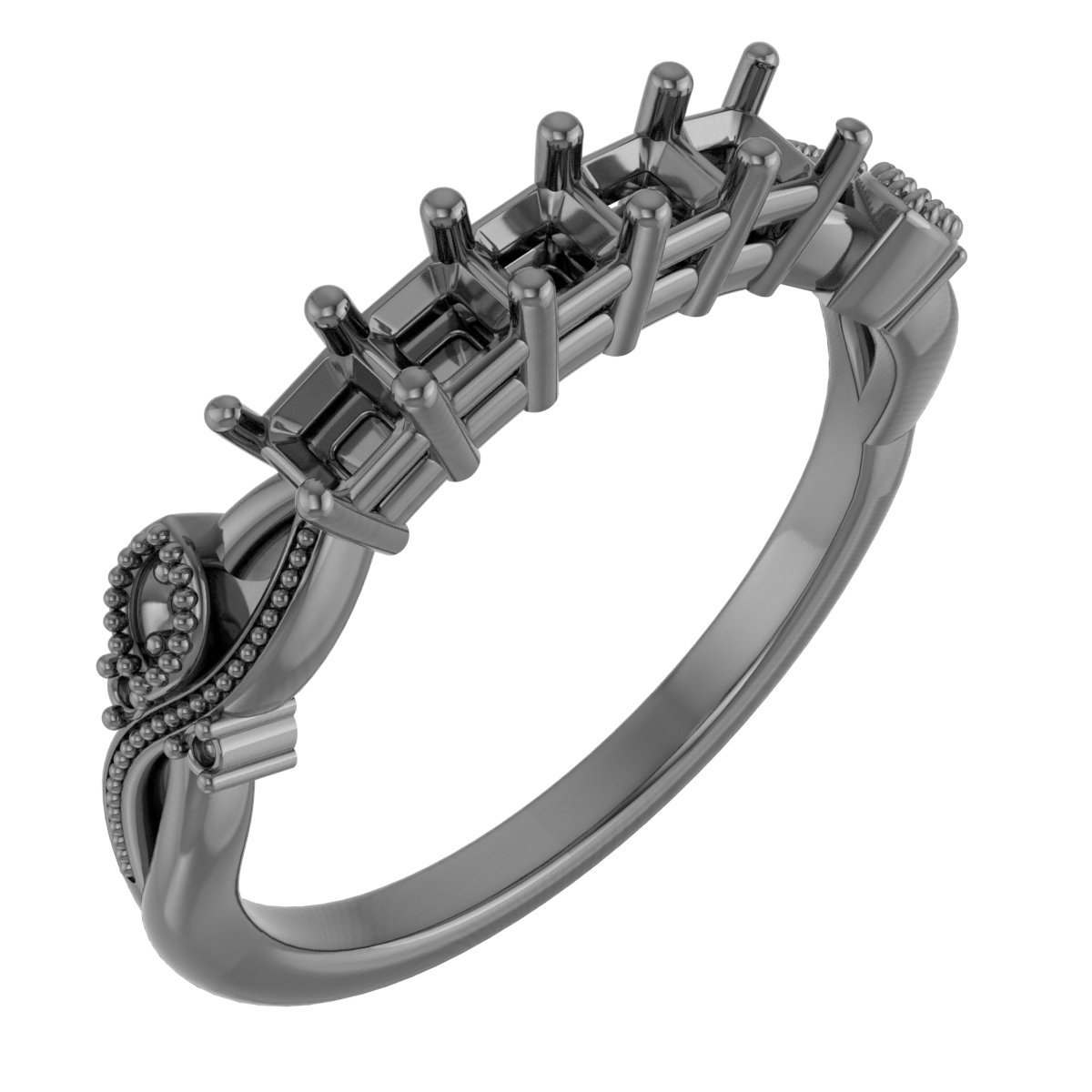6x4 mm Oval Anniversary Band Mounting