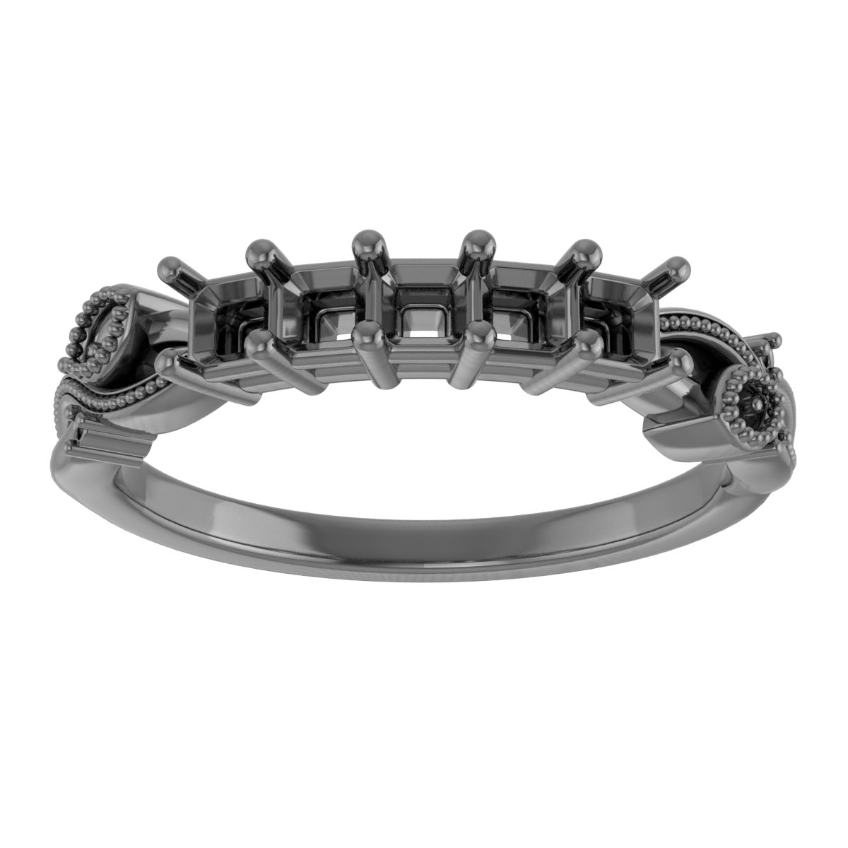 6x4 mm Oval Anniversary Band Mounting view 3