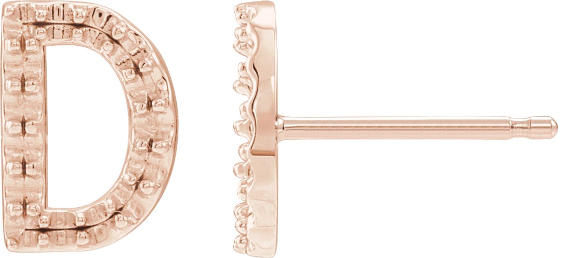 Accented Initial Stud Earrings