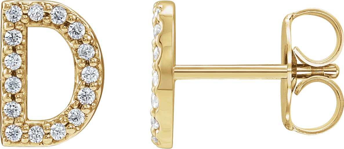 Accented Initial Stud Earrings