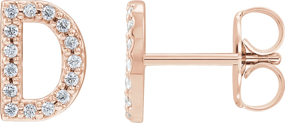 Accented Initial Stud Earrings