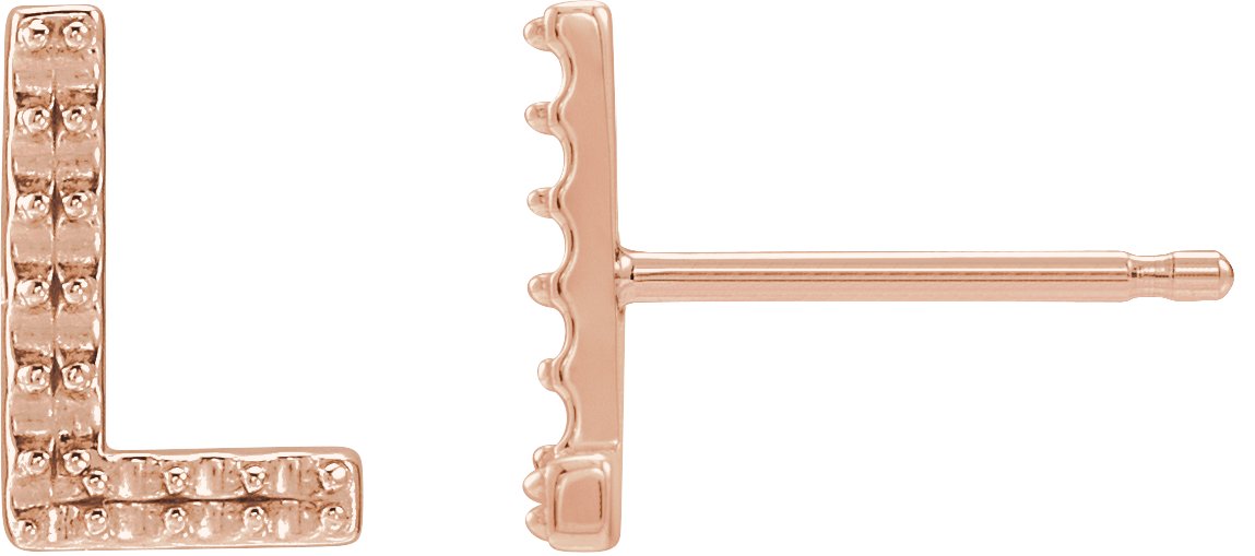Accented Initial Stud Earrings