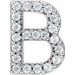Sterling Silver .08 CTW Natural Diamond Single Initial B Earring