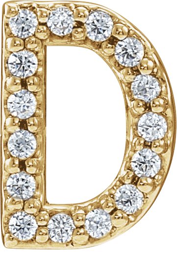 14K Yellow .06 CTW Natural Diamond Initial D Earring